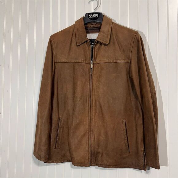 Wilsons Leather M Julian Brown Leather Jacket Men’s Medium Thinsulate Zip Coat - Picture 1 of 13